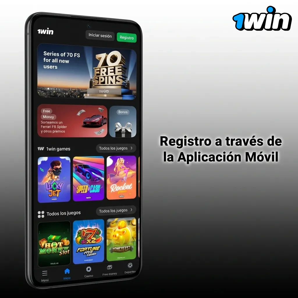 Pantalla de registro en aplicación móvil mostrando opciones de inicio de sesión y formulario de datos personales