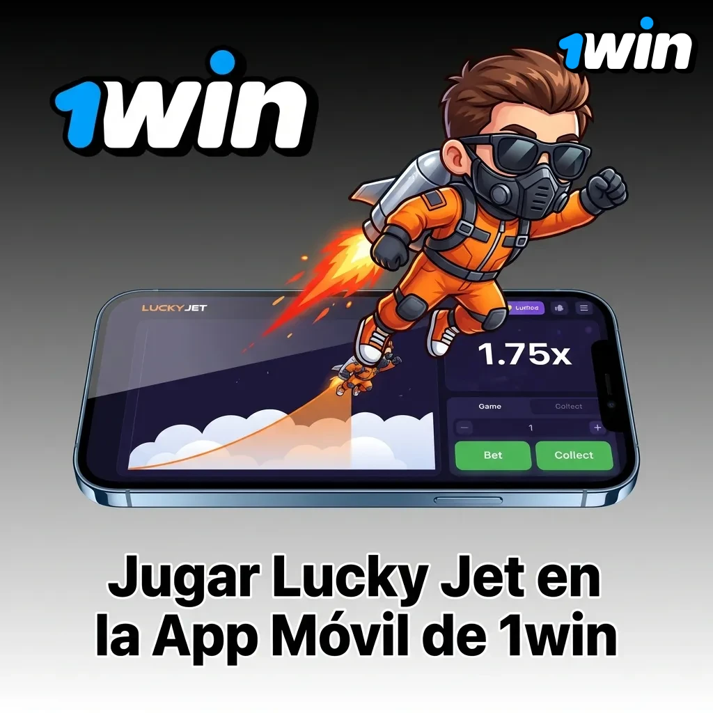 Lucky Jet mobile app interface on 1win showing touch-optimized gameplay and quick betting controls on smartphone screen