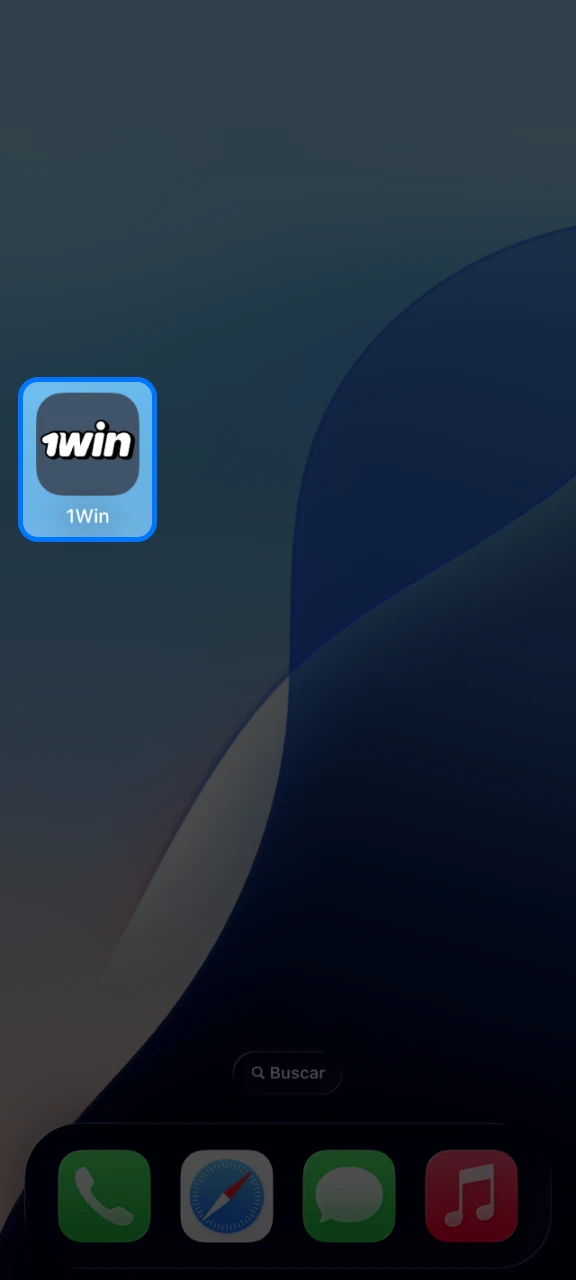Abre el icono de 1win en tu pantalla de inicio.
