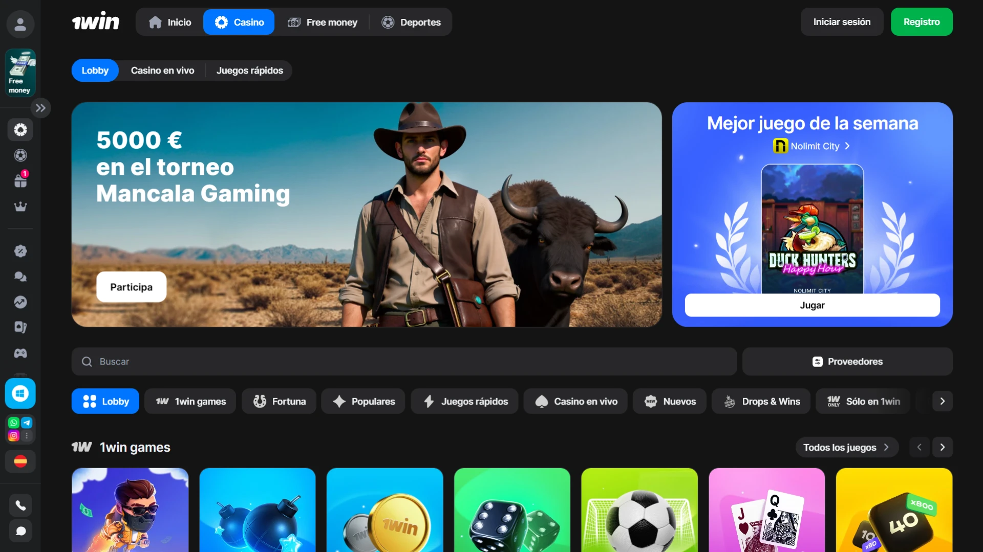 Empieza a jugar en la plataforma 1win y gana.