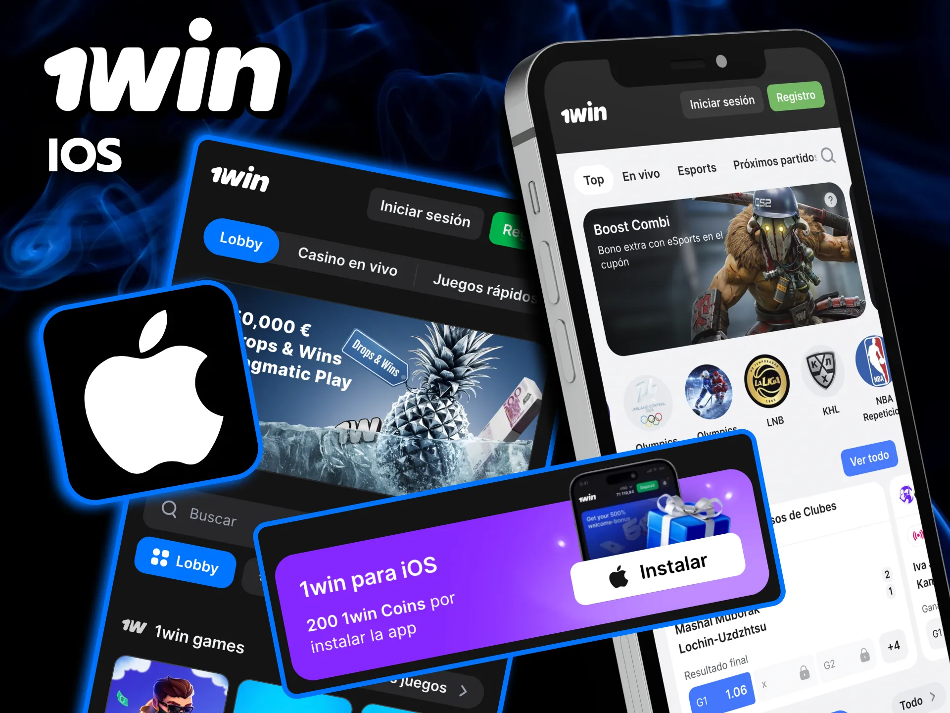 Disfruta 1win en iPad o iPhone con formato móvil.