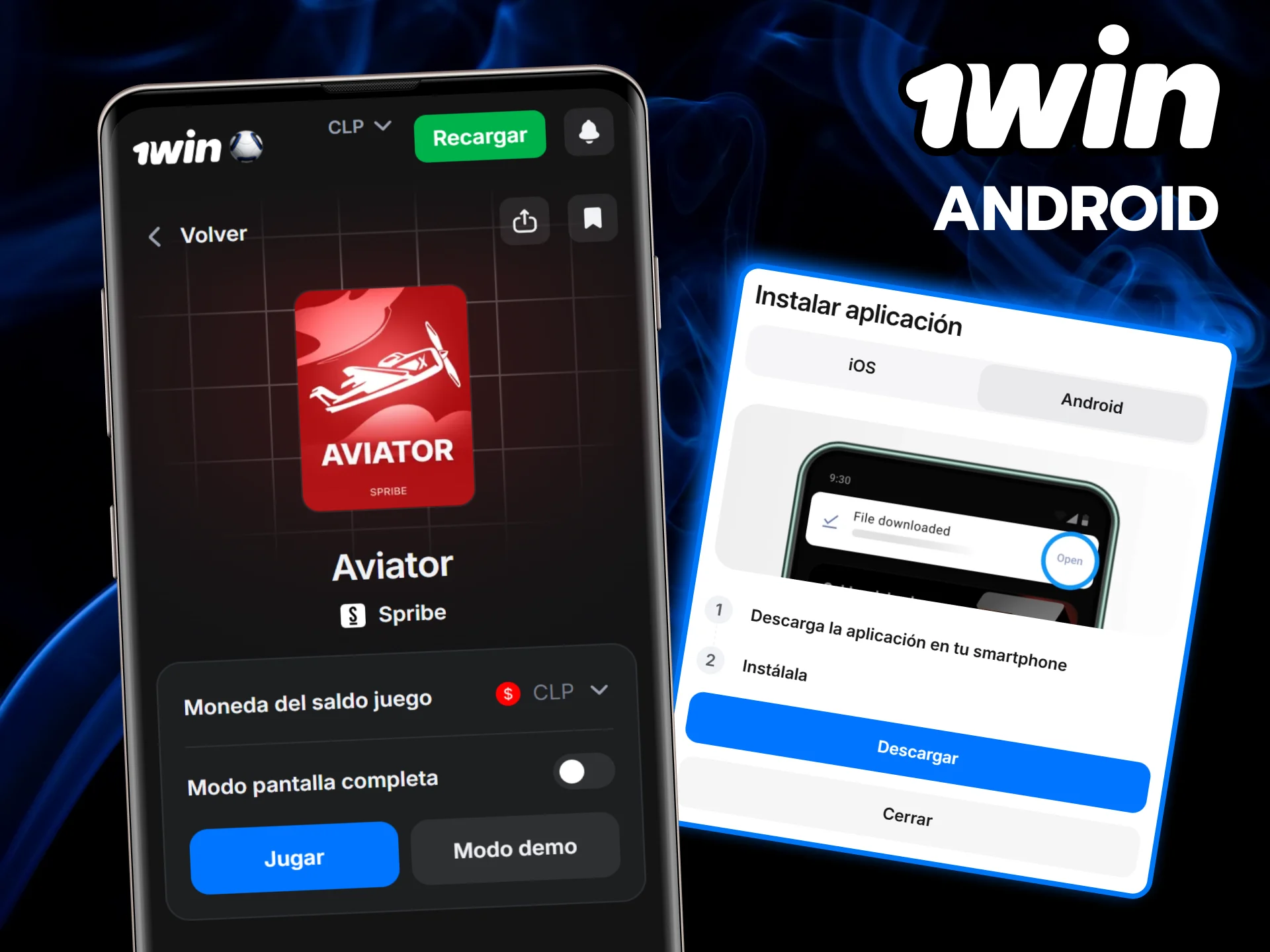 Descarga la moderna aplicación móvil 1win para Android y juega a Aviator sin restricciones.