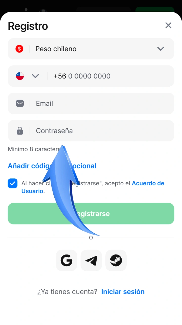 Completa el sencillo formulario de registro en el sitio web de 1win para comenzar tu aventura de juego en Aviator.