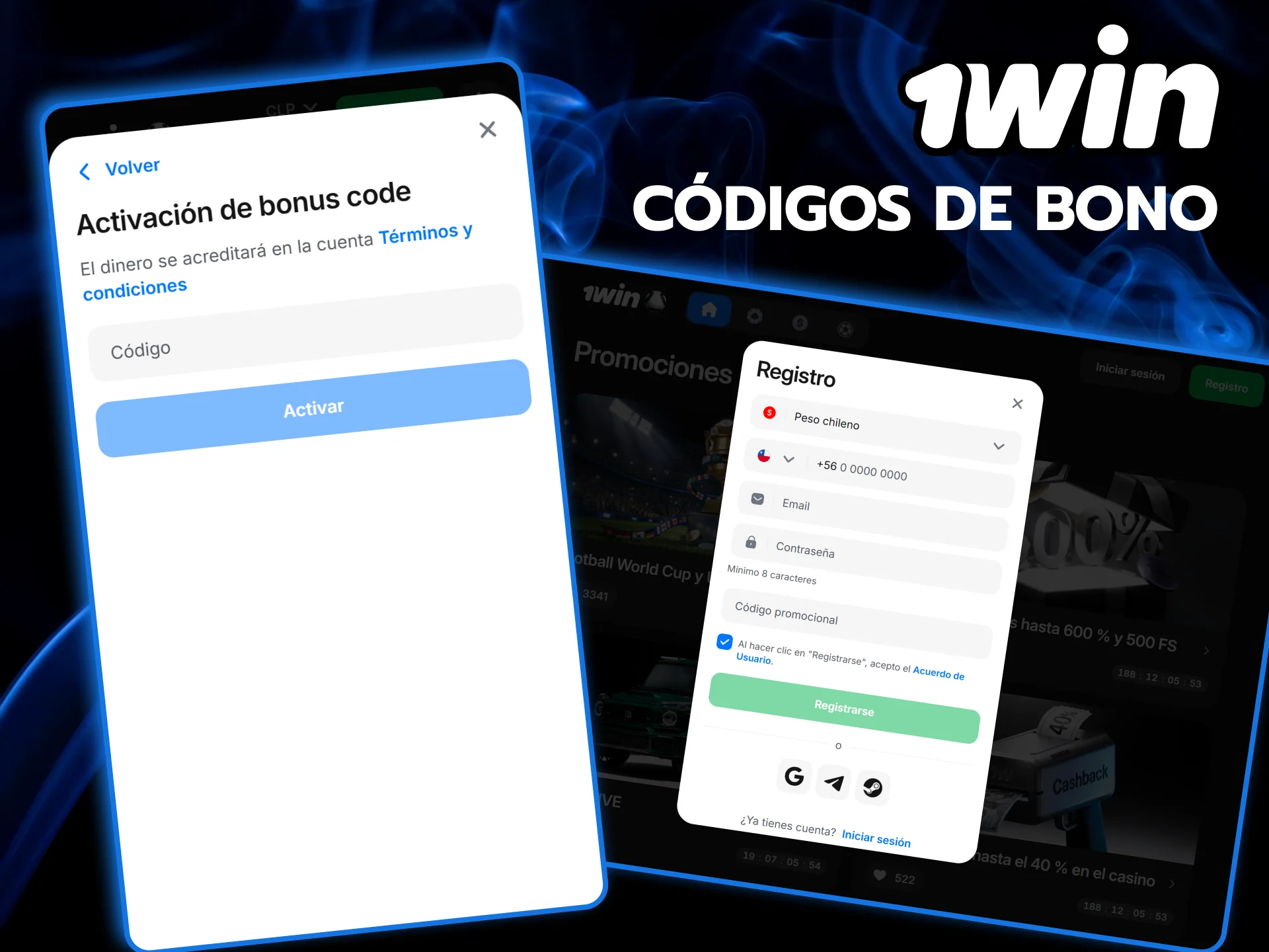 Activa fácilmente tus códigos de bonificación para obtener recompensas especiales en 1win.