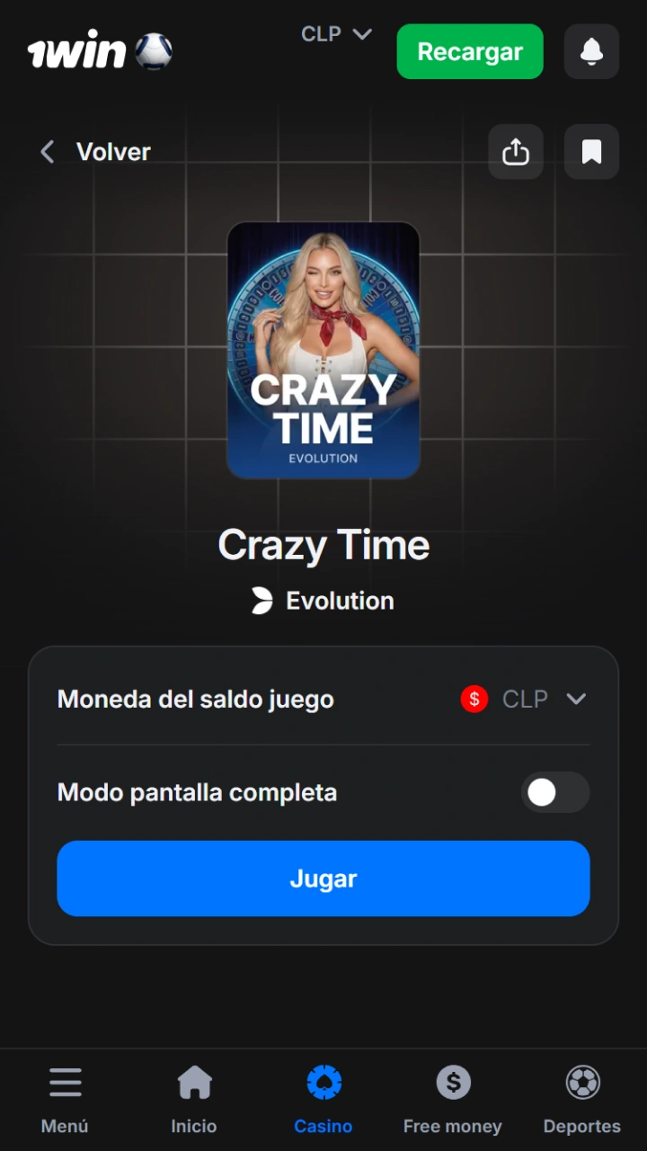 Utilice el buscador de 1win para acceder al instante al emocionante programa Crazy Time.