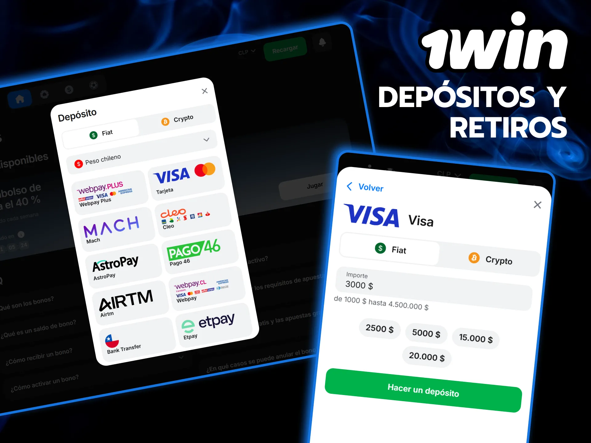 Deposita y retira fondos de Lucky Jet de forma rápida y segura en 1win.