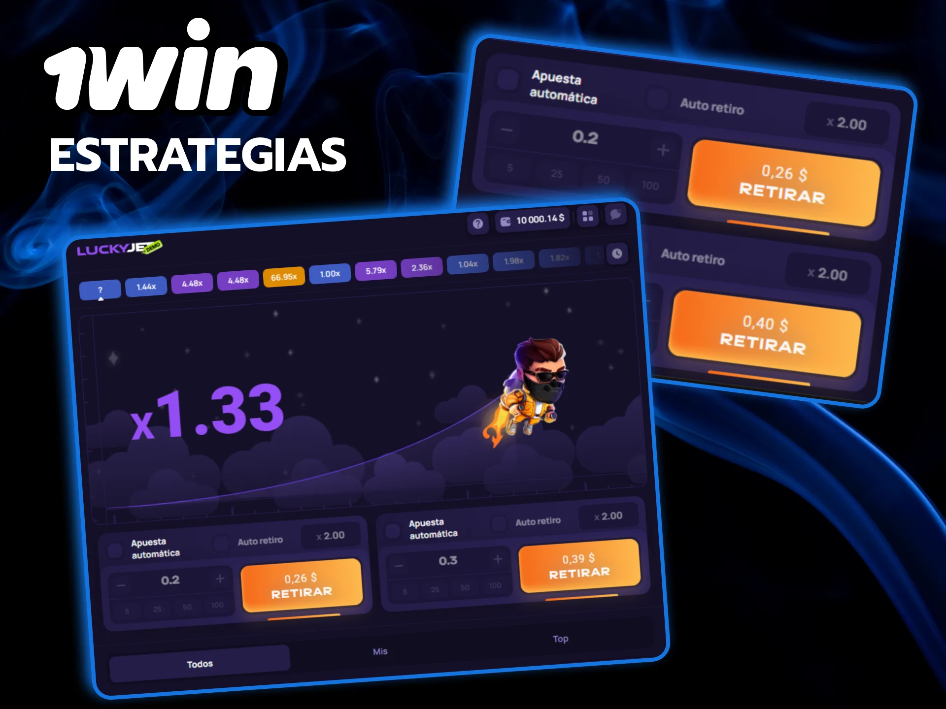 Aplica estrategias inteligentes en Lucky Jet y multiplica todas tus ganancias usando 1win.