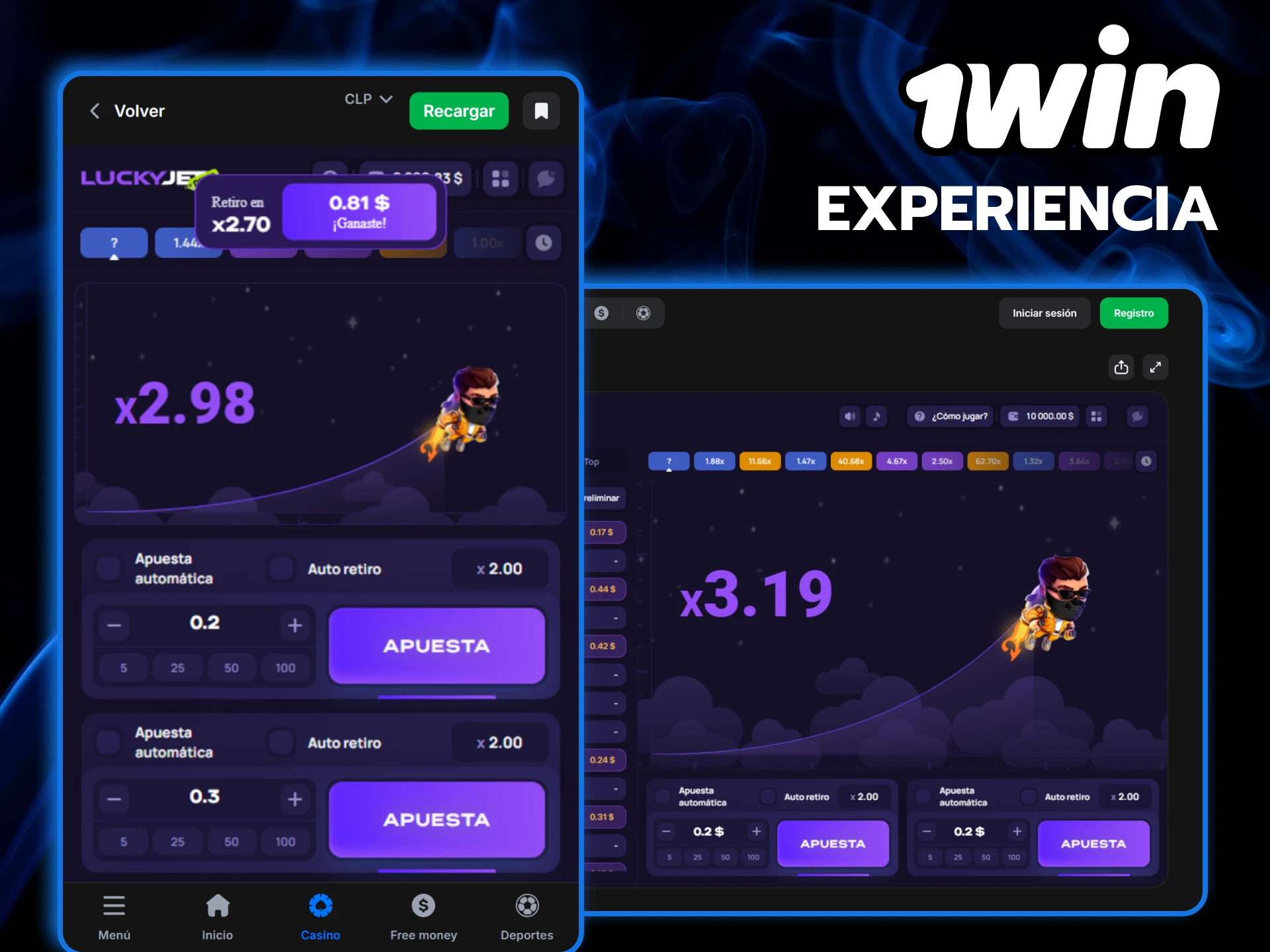 Disfruta de una experiencia de juego superior mientras te elevas por los aires con Lucky Jet en 1win.