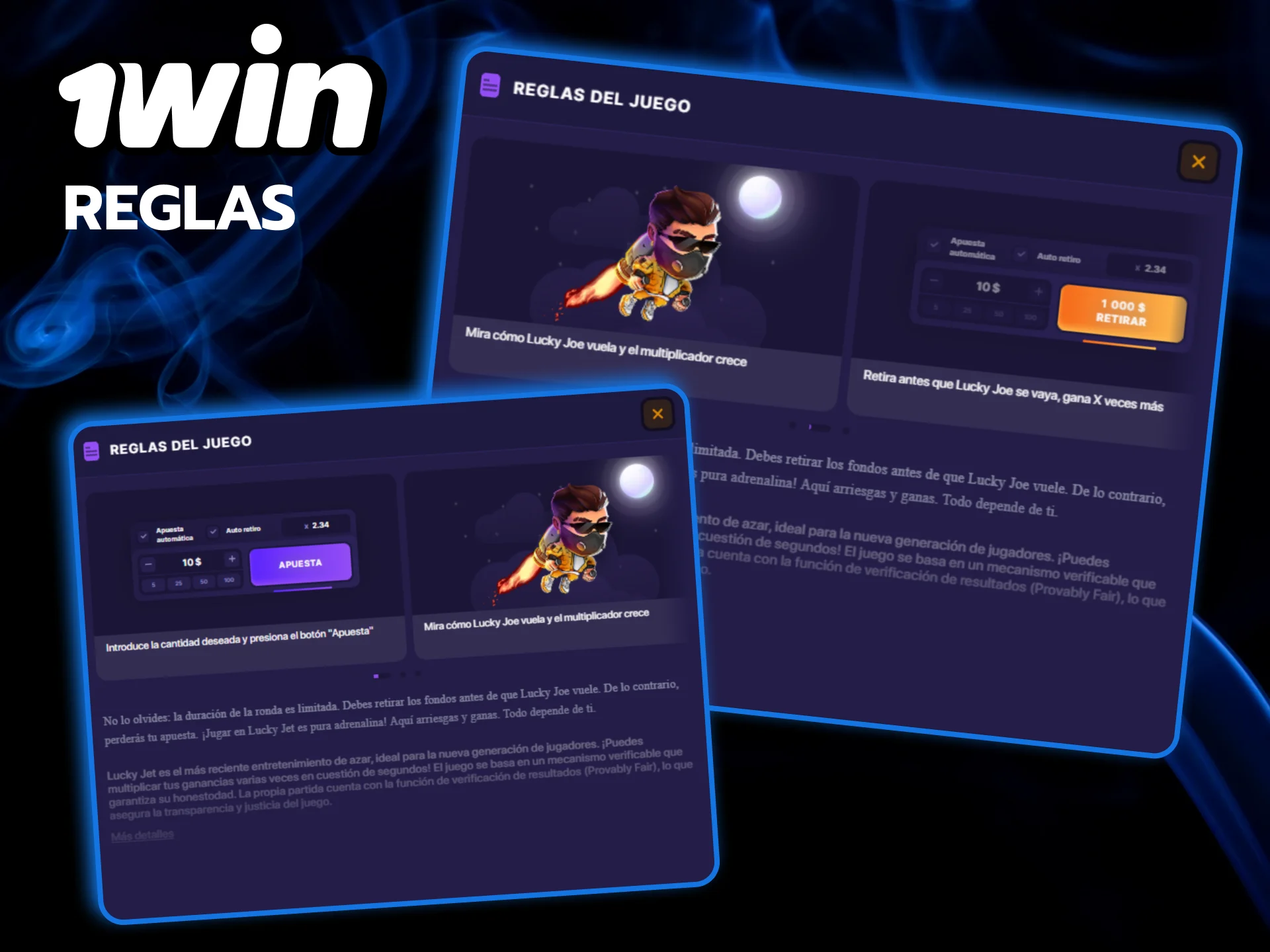 Aprende las sencillas reglas de Lucky Jet para ganar grandes premios con 1win.