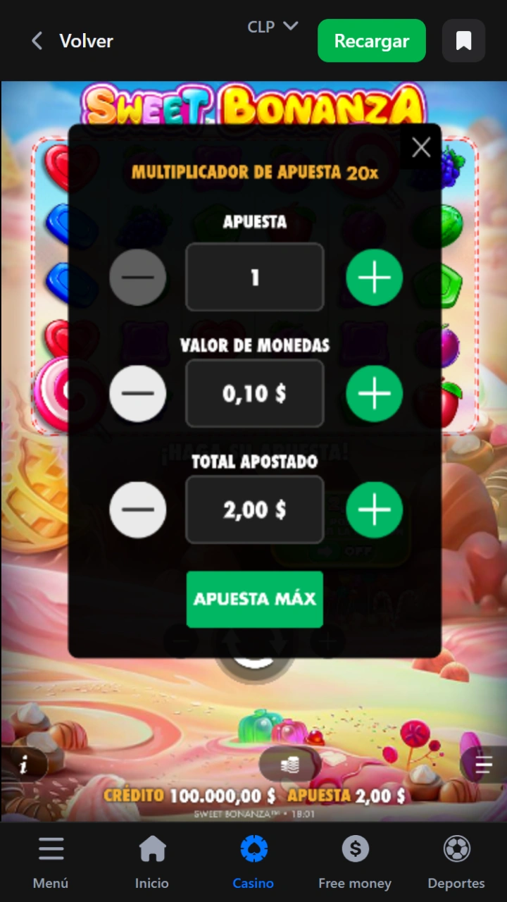 Cambia fácilmente el importe de tu apuesta en Sweet Bonanza usando la plataforma 1win.